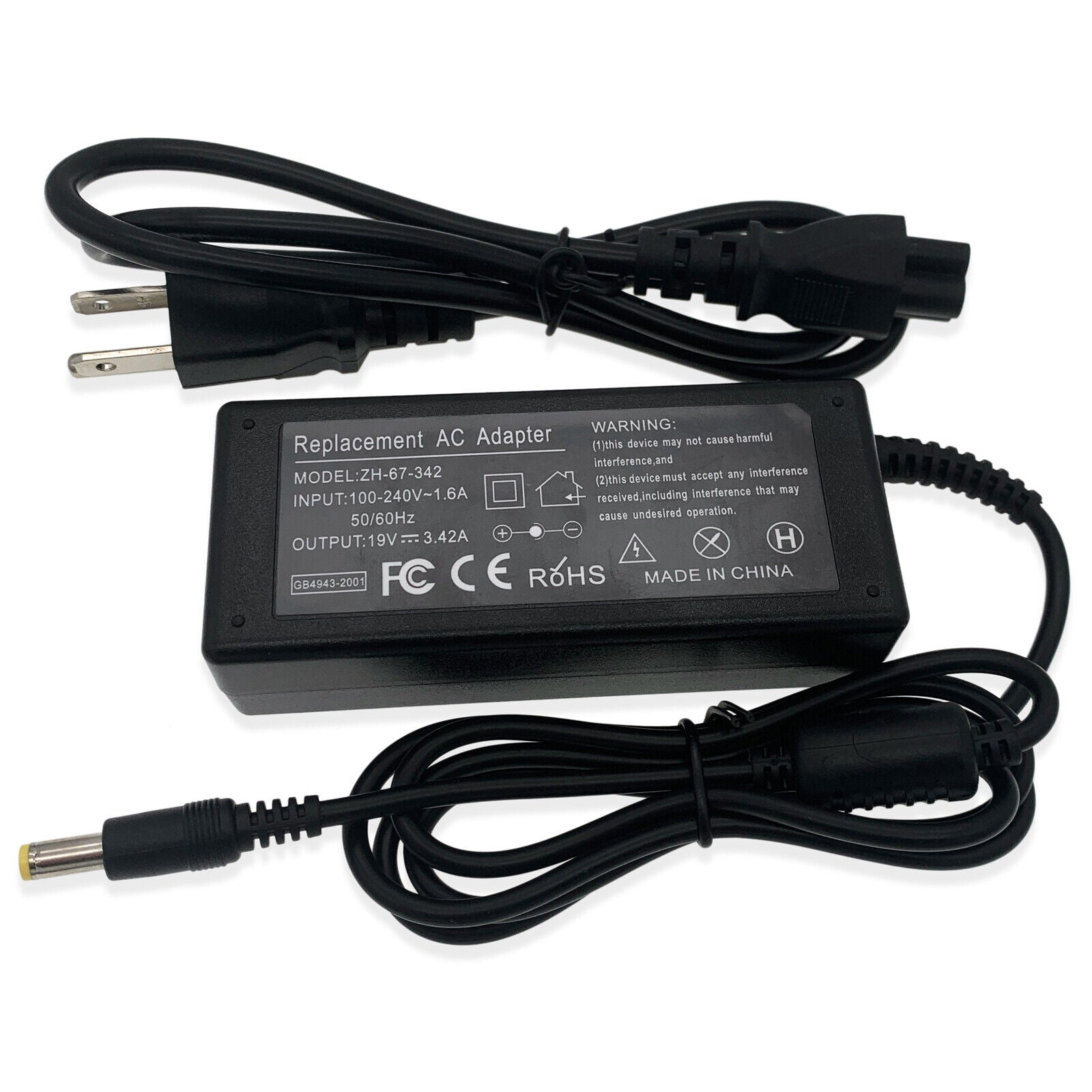 Replacement 65W AC Adapter Charger For Acer Aspire 5 Laptop &ndash; Compatible With A515-43-R19L, 19V, 1-Year Warranty Acer Laptop Charger