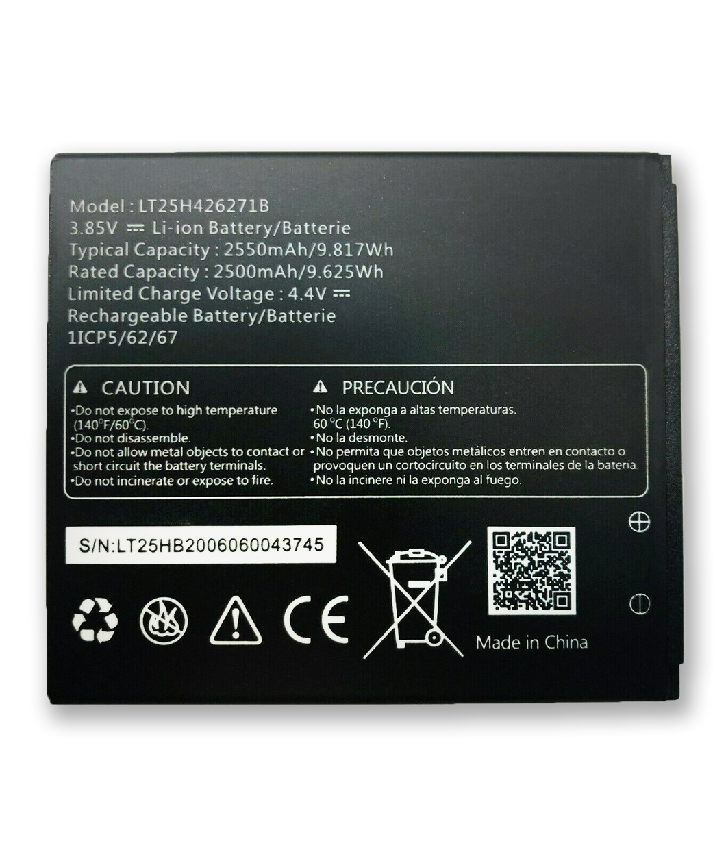 Replacement Battery for AT&T Radiant Core U304AA LT25H42671B 2550mAh