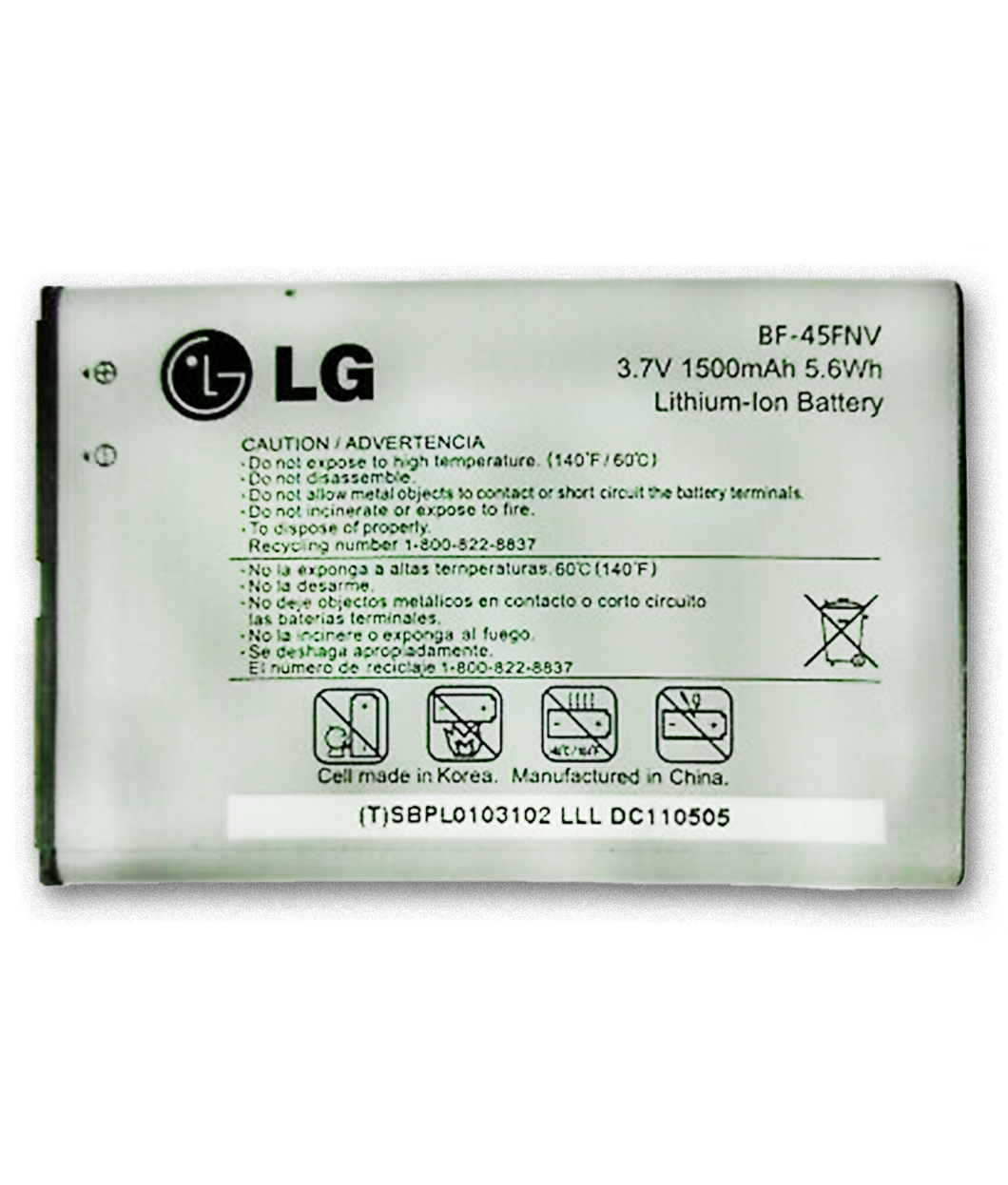 Replacement Battery for LG Revolution 4G VS910 Verizon BF-45FNV 1500mAh