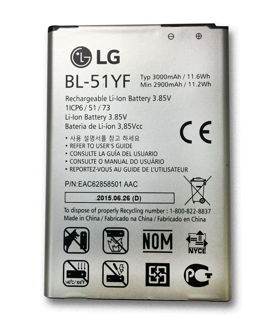 Replacement Battery for LG OEM G4 AT&T H810 Battery BL-51YF 3000mAh