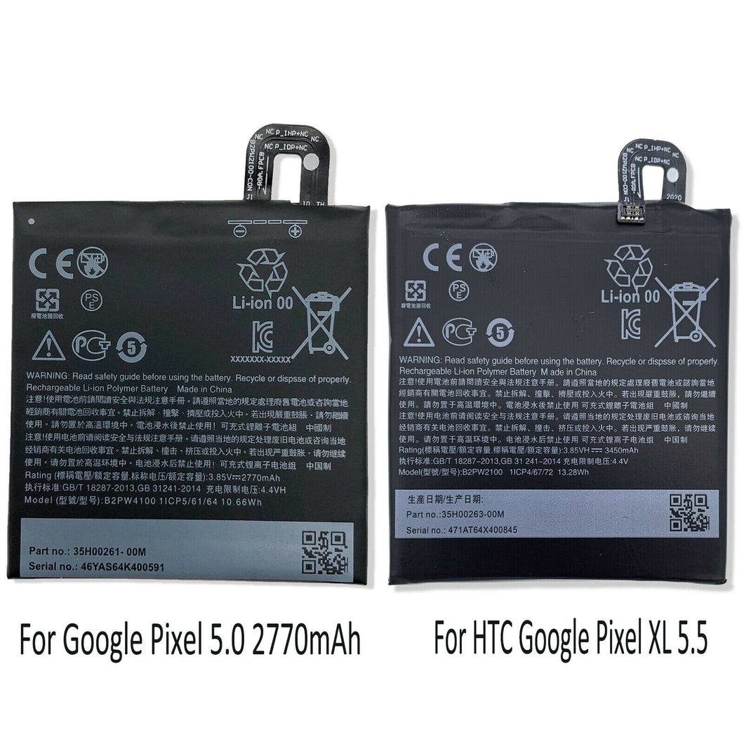 For HTC Google Pixel XL 5.5 3450mAh / Pixel 5.0 2770mAh New Replacement Battery