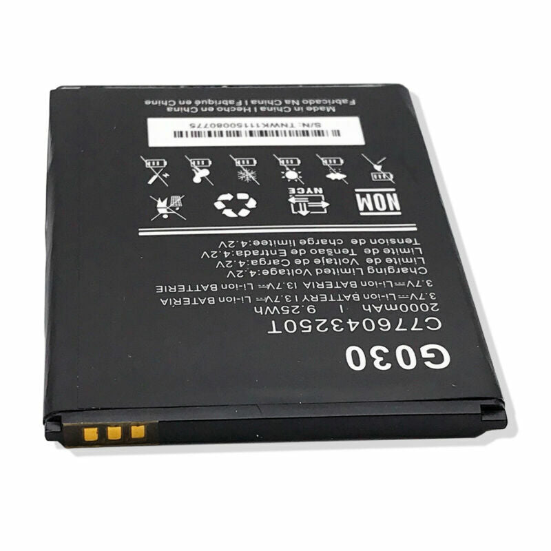 Replacement Battery For Blu Dash X LTE D0010U D0010UU C776043250T 2500mAh 3.7V